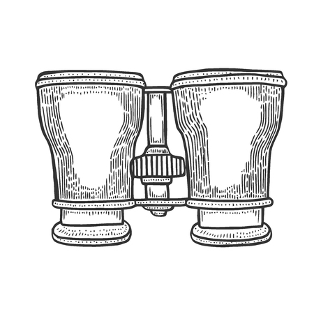 Binocular illustration, drawing, engraving, ink, line art, vectorのイラスト素材