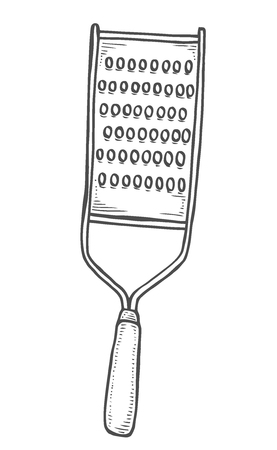 Hand steel grater illustration, drawing, engraving, ink, line art, vectorのイラスト素材