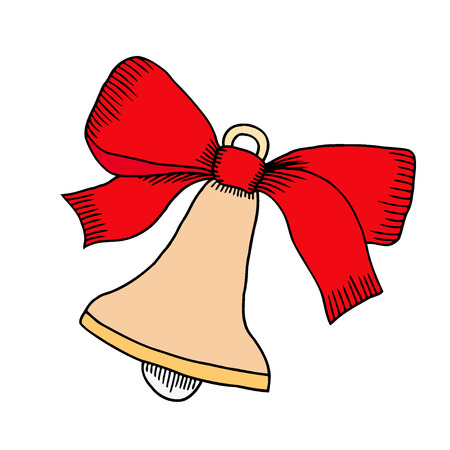 Christmas bells. Watercolor illustration  isolated on whiteの写真素材