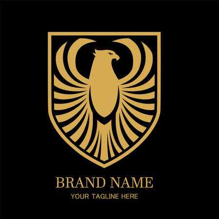 Golden Eagle crest shieldのイラスト素材