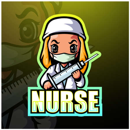 Vector illustration of Nurse mascot esport logo designのイラスト素材