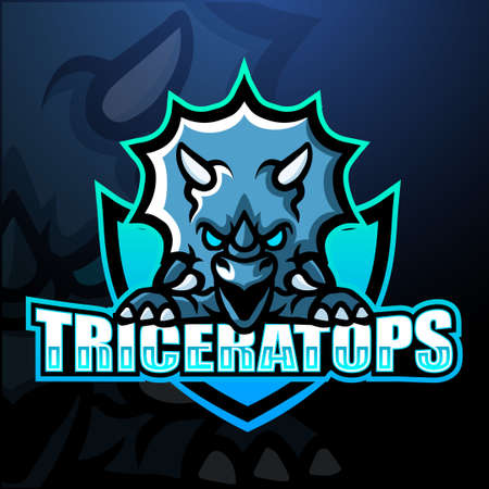 Vector illustration of Triceratops mascot esport logo designのイラスト素材