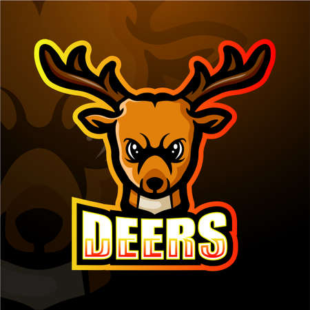 Vector illustration of Deer head mascot esport logo designのイラスト素材