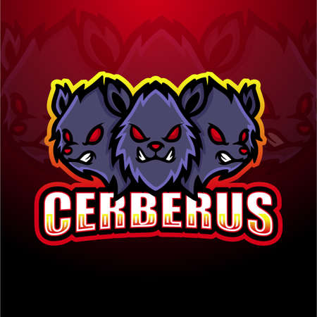 Vector illustration of Cerberus mascot esport logo designのイラスト素材