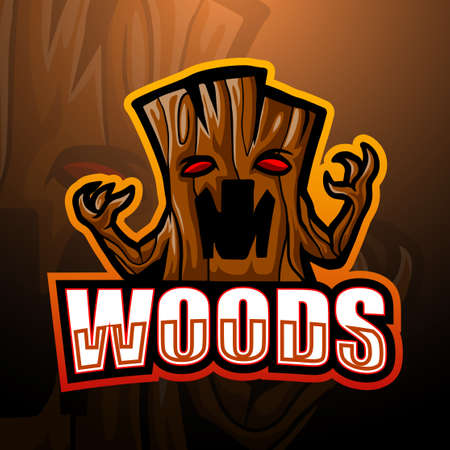 Vector illustration of Woods mascot esport logo designのイラスト素材