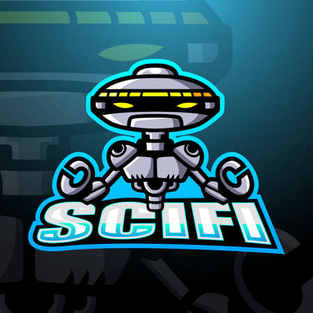 Robotic mascot esport logo designのイラスト素材