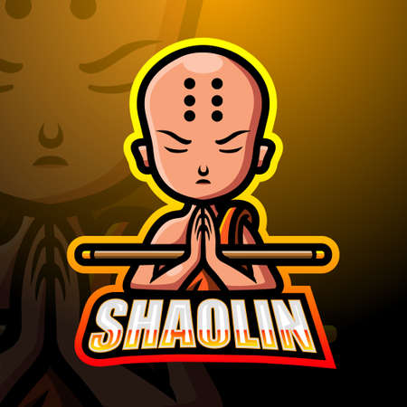 Shaolin mascot esport logo designのイラスト素材