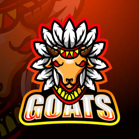 Viking mascot esport logo designのイラスト素材