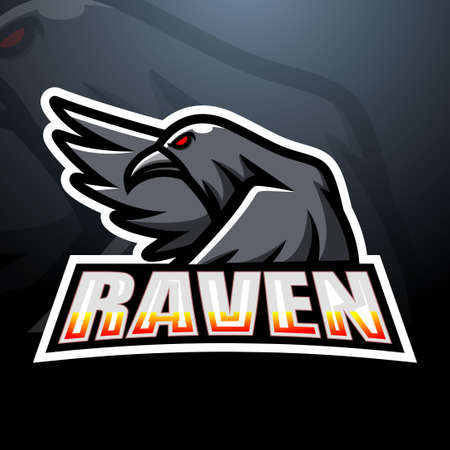 Raven esport mascot logo designのイラスト素材