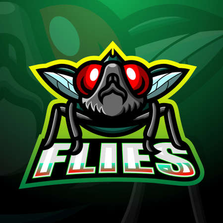 Fly mascot esport logo designのイラスト素材