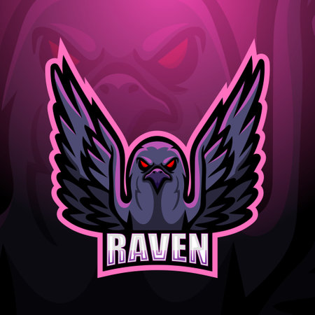 Raven esport mascot logo designのイラスト素材