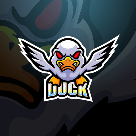 Duck mascot esport logo designのイラスト素材
