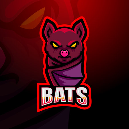 Bat mascot esport logo designのイラスト素材