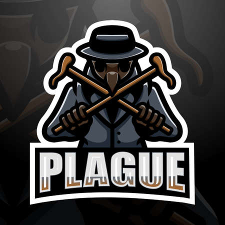 Plague mascot esport logo designのイラスト素材