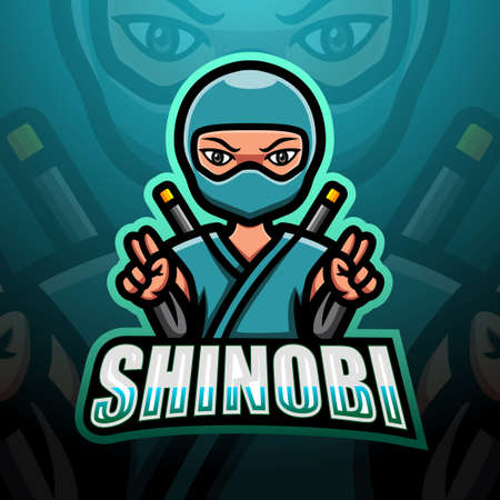 Shinobi mascot esport logo designのイラスト素材