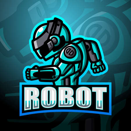 Robot mascot esport logo designのイラスト素材