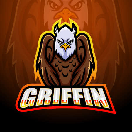 Griffin mascot esport logo designのイラスト素材