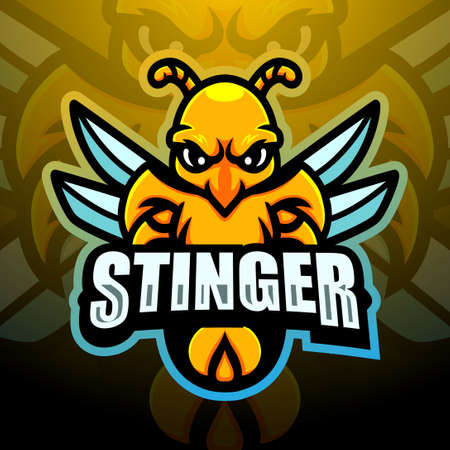 Stinger mascot esport logo designのイラスト素材