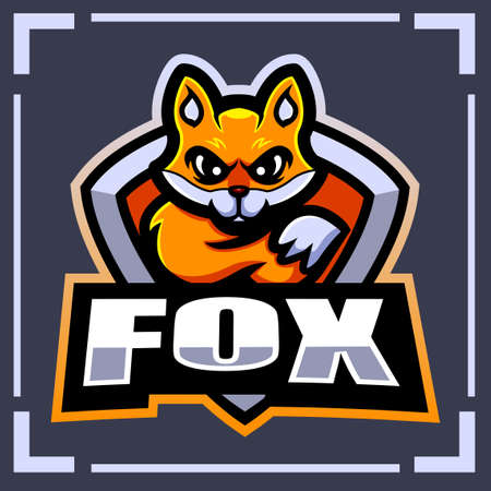 Fox gaming mascot esport logo designのイラスト素材