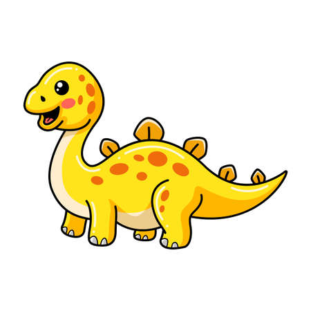 Cute little stegosaurus dinosaur cartoonのイラスト素材