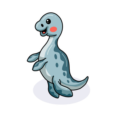 Cute little dinosaur cartoon standingのイラスト素材