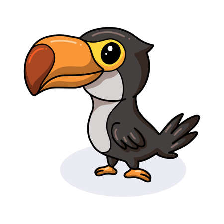 Cute little toucan bird cartoonのイラスト素材