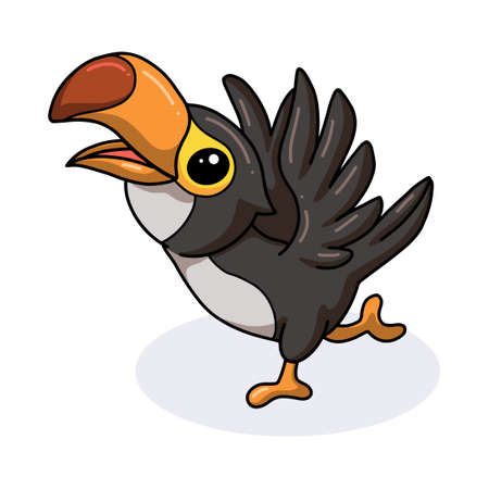 Cute little toucan bird cartoonのイラスト素材