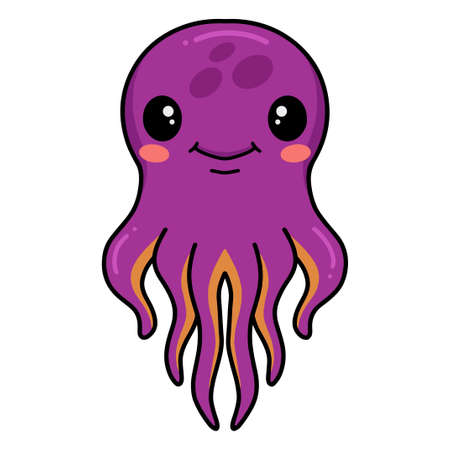 Cute little pink octopus cartoonのイラスト素材