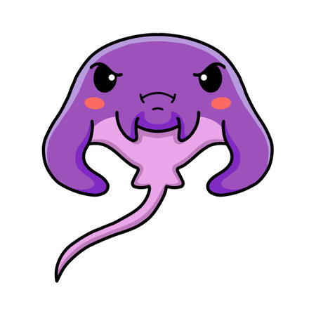 Cute muscle little stingray cartoonのイラスト素材