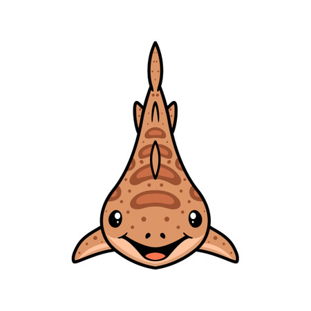 Cute tiger shark cartoon swimmingのイラスト素材