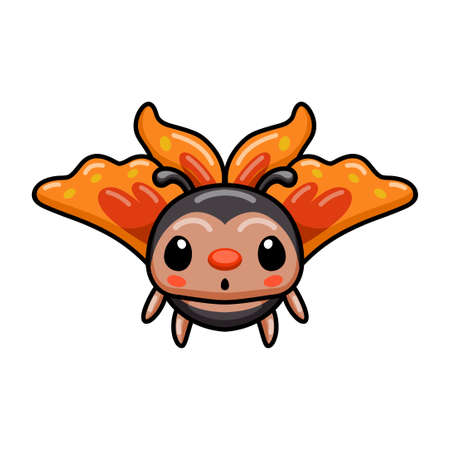 Cute little butterfly cartoon flyingのイラスト素材