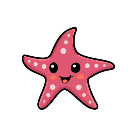 Cute pink starfish cartoon designのイラスト素材