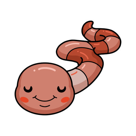 Cute little worm cartoon sleeping