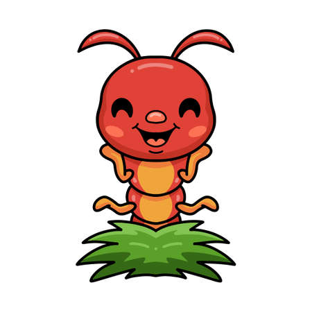 Cute little caterpillar cartoon characterのイラスト素材