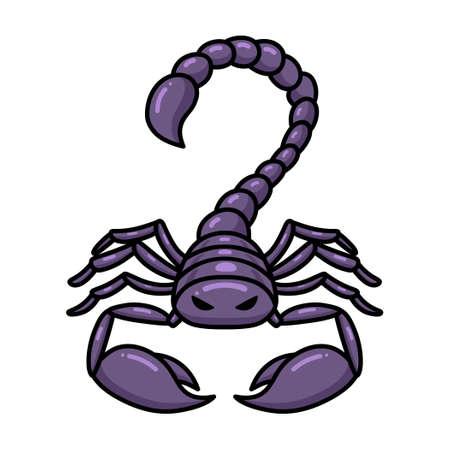 Cute purple scorpion cartoon characterのイラスト素材