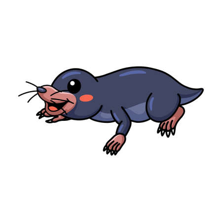 Cute little mole cartoon characterのイラスト素材