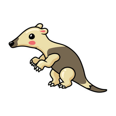 Cute little tamandua cartoon characterのイラスト素材