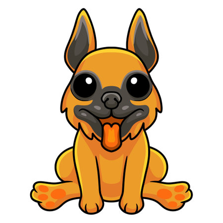Cute german shepherd dog cartoon sittingのイラスト素材