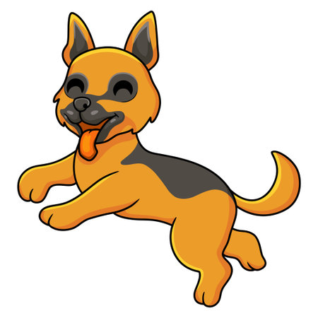 Cute german shepherd dog cartoonのイラスト素材