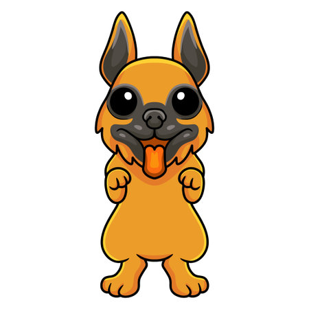 Cute german shepherd dog cartoonのイラスト素材