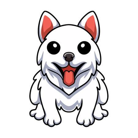 Cute little samoyed dog cartoonのイラスト素材