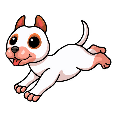Cute bully kutta cartoon runningのイラスト素材