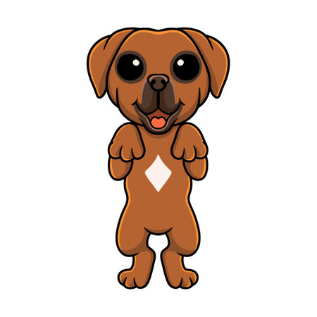 Cute tosa inu cartoon standingのイラスト素材