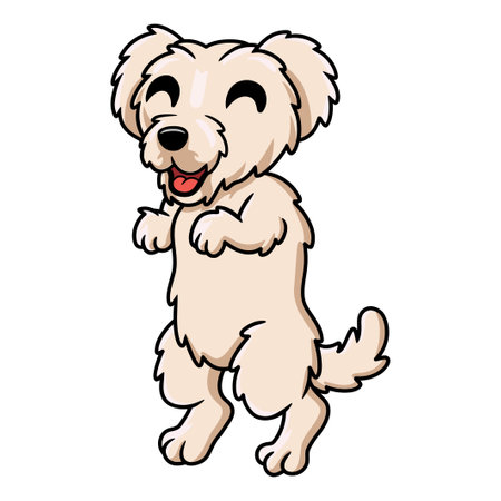 Cute maltese puppy dog cartoonのイラスト素材
