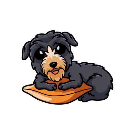 Cute deer hound dog cartoon on the pillowのイラスト素材