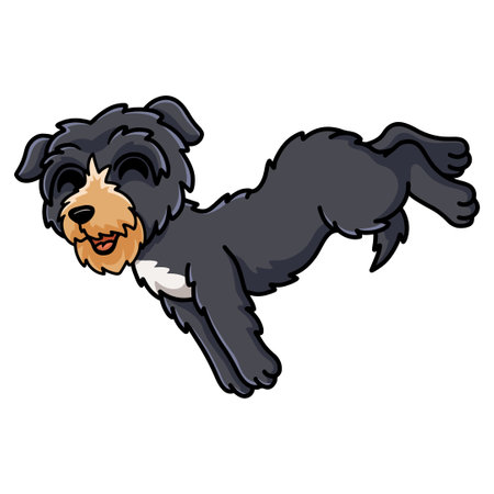 Cute deer hound dog cartoon jumpingのイラスト素材