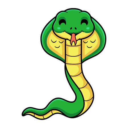 Cute little cobra snake cartoonのイラスト素材