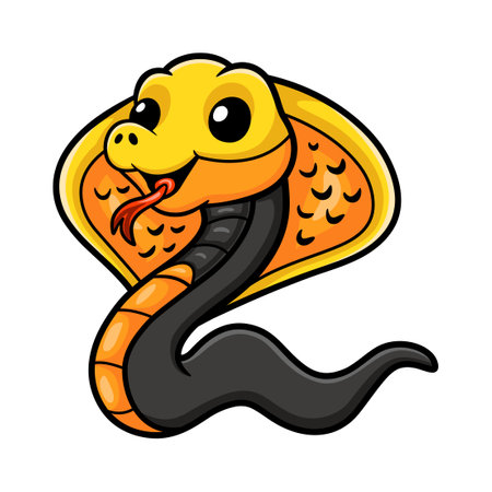Cute philippines cobra cartoon (Naja samarensis)のイラスト素材