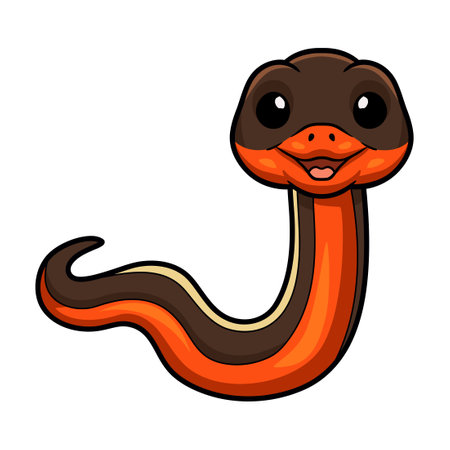 Cute happy garter snake cartoonのイラスト素材