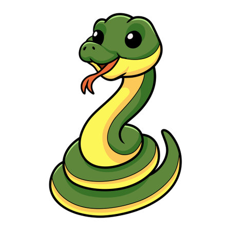 Cute easten racer snake cartoonのイラスト素材